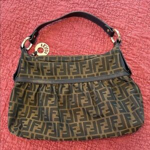 Fendi Black and Brown Monogram Shoulder Bag